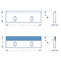 Slotted thin planing knife diagram